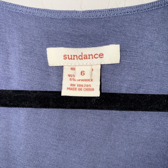 Sundance True Essence Blue Lace Floral Lined Sleeveless Embroidered Dress Sz 6 - Picture 6 of 7